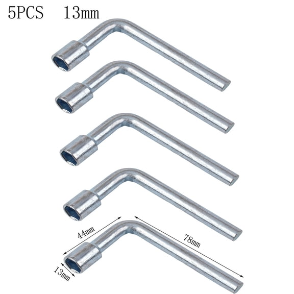Mosiee 1Pc Hexagonal L-Shaped Screw Nut Wrench Sleeve Maintenance Tool Spanner Hand Tools 5Pcs 13mm