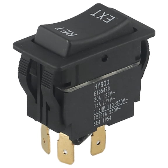 Mosiee 1Pc Hy60D Rocker Switch Ret-Ext Dpdt 20A 125Vac 4Pin (On)-Off-(On) Pushbutton Switch for Mechanical Accessories Home Appliances
