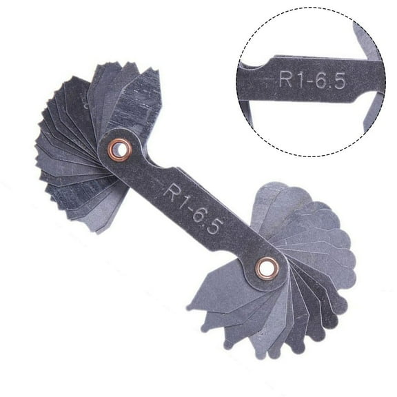 Mosiee 1Pc Radius Template Gauge Plate Fillet Gauge Screw Pitch Thread Plug Gages Measuring Tools R1-6.5/R7-14.5/R15-25/R26-80 1-6.5