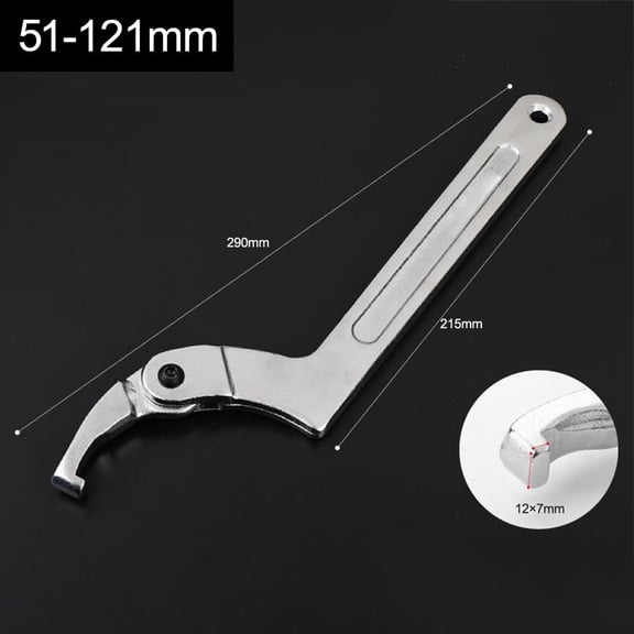 Mosiee 1Pcs Adjustable Wrench Hook Spanner Square Head Spanner Key for Bolt Hand Tools 51-121mm