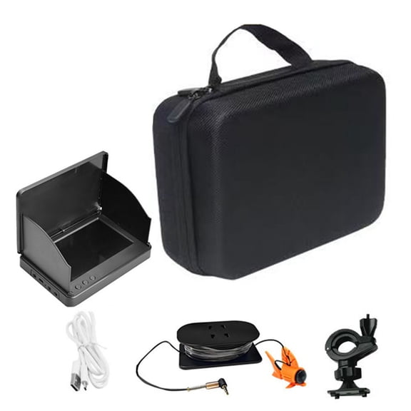 Mosiee 1X-1.4X Zoom 4.3/5 inch Ips Display Ultra Hd Fishfinder 220° Fishing Camera Suitable for Night Fishing Underwater Engineering 5 inch+30 Meter