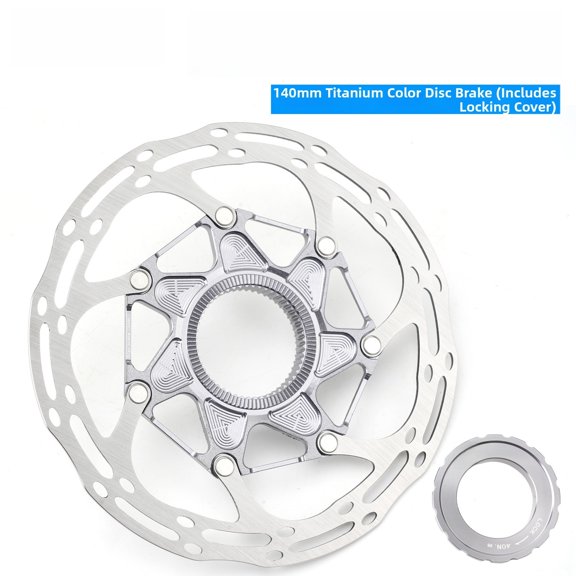 Mosiee 1X Centerlock Disc Brake for Rotor Black Titanium Purple 7075-T6 Aluminum High-Carbon Steel Bicycle Brake Cycling Accessories Titanium 140Mm