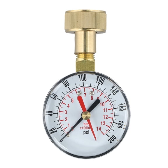 Mosiee 2-1/2'' Pressure Gauge Water Pressure Test Gauge 3/4'' Female Hose Thread 0-200 Psi with Red Pointer High Precision