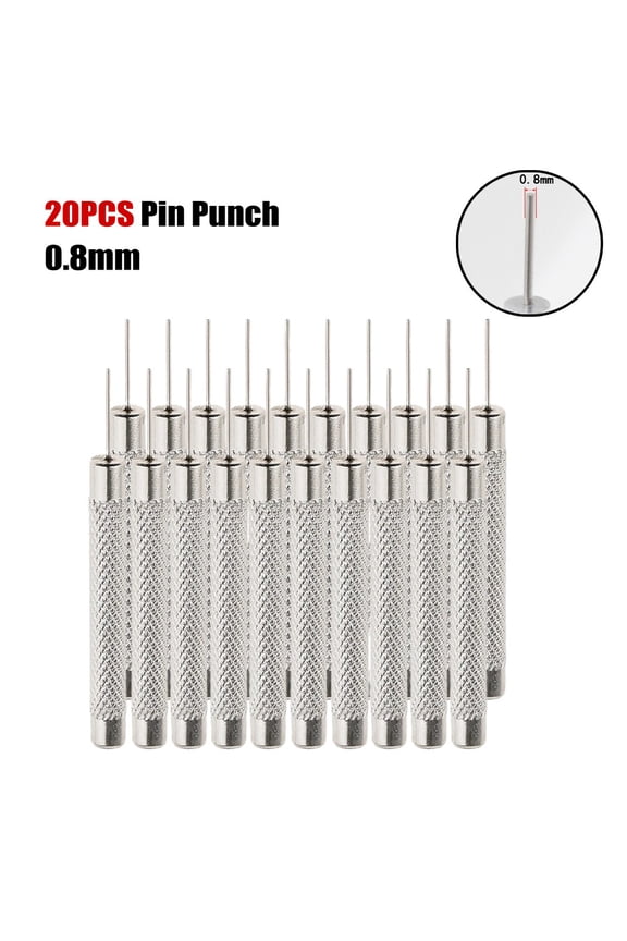 20Pcs 51mm Pin Punch Metal Hand Tools Pin Punch-Remove Adjust Watch Parts Accessory Workshop Equipment Lightweight Silver