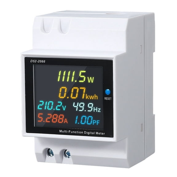 Mosiee 220V Single Phase Smart Energy Meter Digital LCD Multifunction for DIN Rail Use A