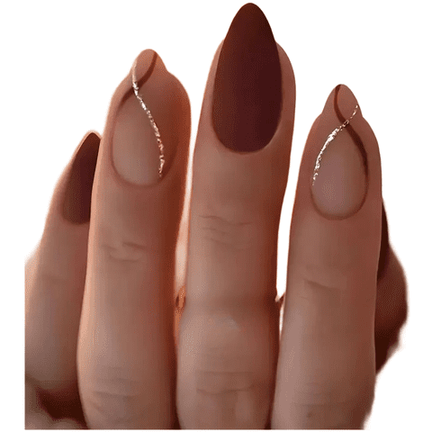 Mosiee 24Pcs Almond Shaped Press on Nails Long Length Jelly Glue Nail Strips with Aw245