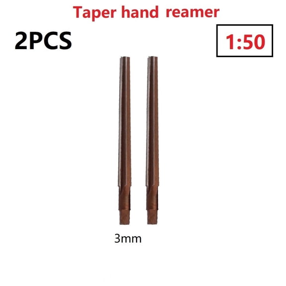 Mosiee 2Pcs 1:50 Conical Degree Manual Pin Taper Shank Hand Reamer 96 Silicon Machine Reamer Tools 2Pcs 3mm