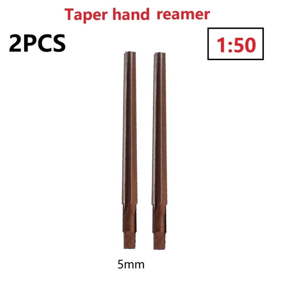 Mosiee 2Pcs 1:50 Conical Degree Manual Pin Taper Shank Hand Reamer 96 Silicon Machine Reamer Tools 2Pcs 5mm