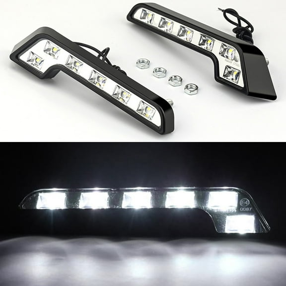 Mosiee 2Pcs Super White 6 Led Car 12V Daytime Running Light Driving Fog Lamp L-Shaped
