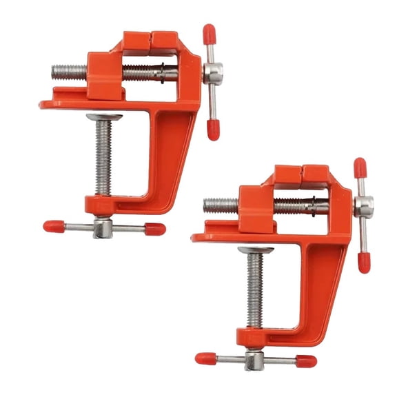 Mosiee 35mm-Mini Bench Vise Table Clamp Screw Vise Aluminum Alloy Bench Vise Lightweight Diy Tool Flat Jaw Clamp Fixed Repair Tool