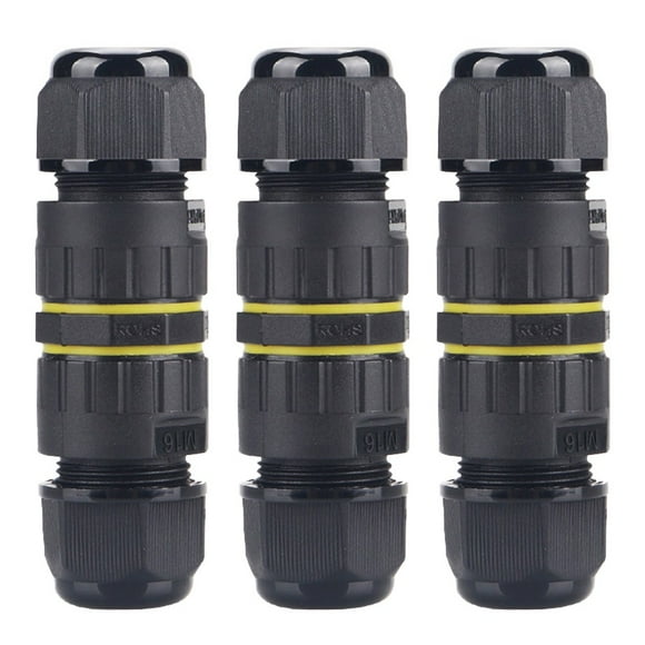 Mosiee 3Pcs Ip68 Waterproof Connector Outdoor Cable Waterproof 9-12Mm Wire Diameter