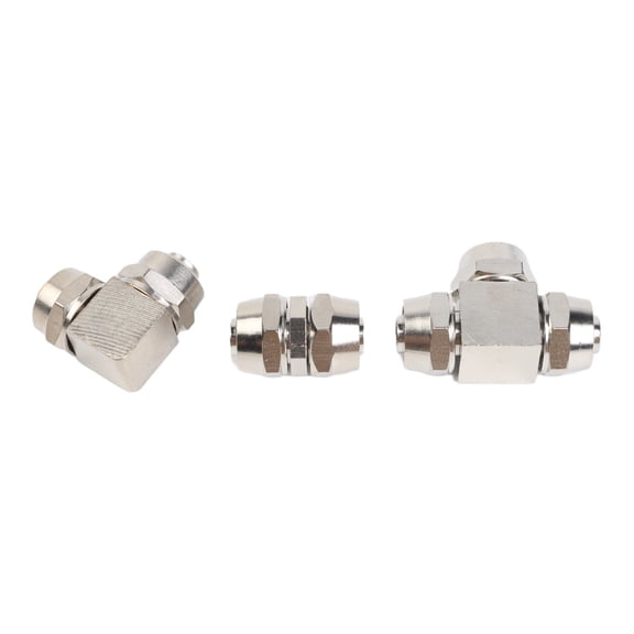 Mosiee 3Pcs Nickel-Plated Copper Pipe Quick Connector Kit: Straight, Elbow And Tee