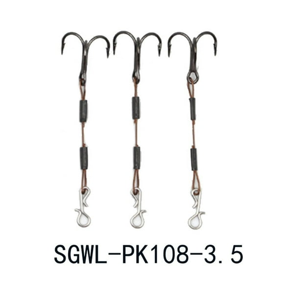 Mosiee 3Pcs Pike Perch Bass Predator Lure Fishing Stingers Treble Hooks Stainless Steel
