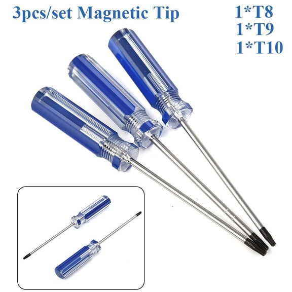Mosiee 3Pcs Precision Magnetic Torx Screwdriver Set T8 T9 T10 Torx Security Repair Tool Kit for Xbox Wireless Controller Hand Tools