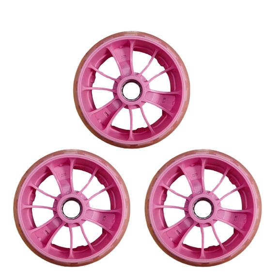 Mosiee 3Pcs Wiggle Scooter Wheel for Flash Wheel Swing Car Wheel for Swing Scooter 120*40mm Pink