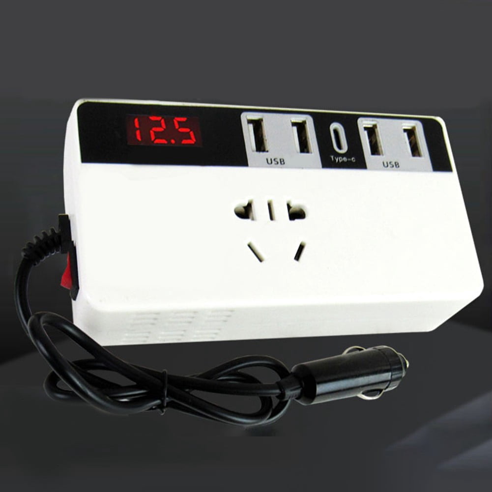 Mosiee 4 Usb Chargers 200W Power Adapter Dc 12V/24V To Dc 110V/220V Car Inverter
