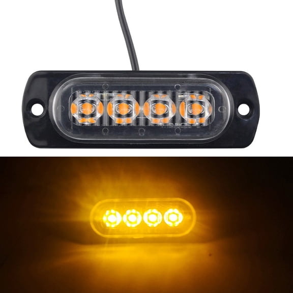 Mosiee 4Leds Car Light Grill Light Car Truck Trailer Beacon Lamp Led Side Light