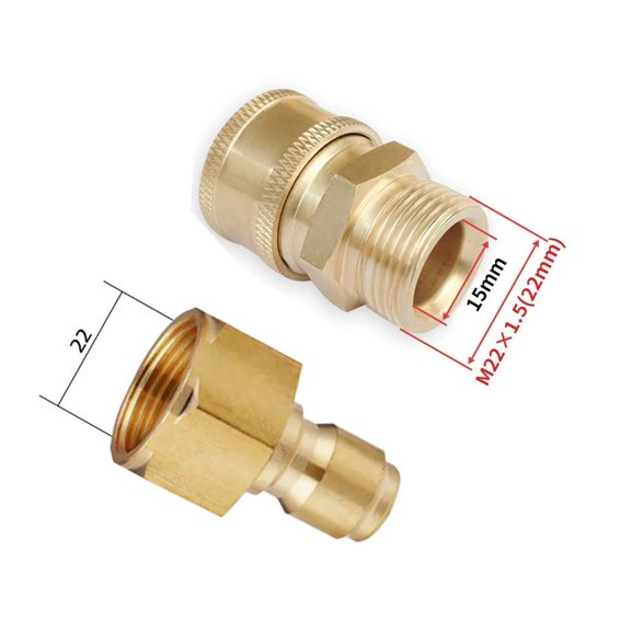 Mosiee 4Pc Washing Machine Water Pipe Washing Machine Conversion 1/4 Connector Brass M22-15mm