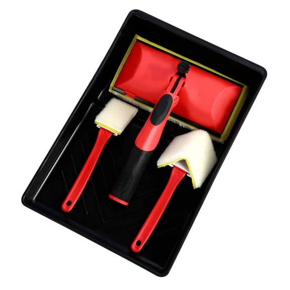 Mosiee 4Pcs Set 7 Inch Nylon Bristle Brush Set Triangle Brush Trim Brush