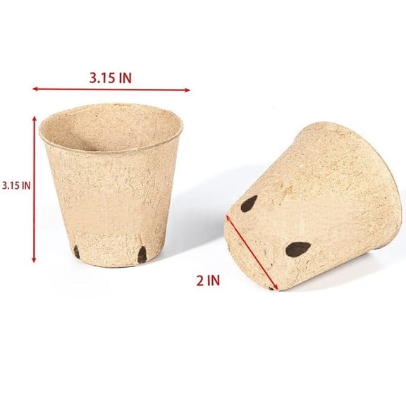 Mosiee 50 Biodegradable Garden Plant Nursery Pots with 20 Labels 3 15 Inch Diameter B