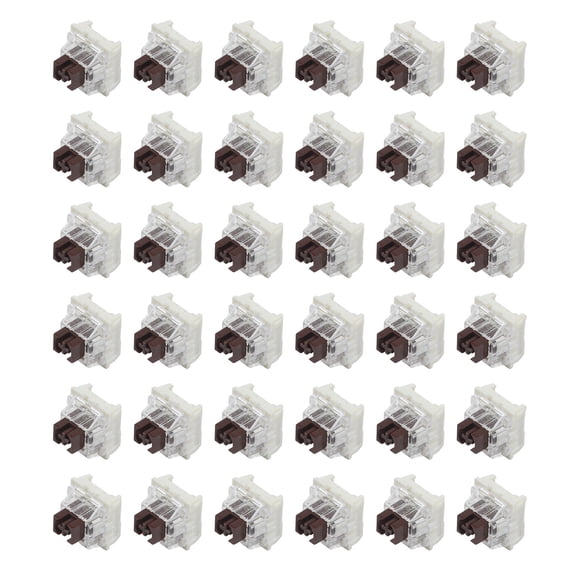 Mosiee 50 Pcs Tactile Keyboard Switches for Mx-Style Mechanical Keyboards 3-Pin Plate-Mounted Pre-Lubed Clear Housing Brown
