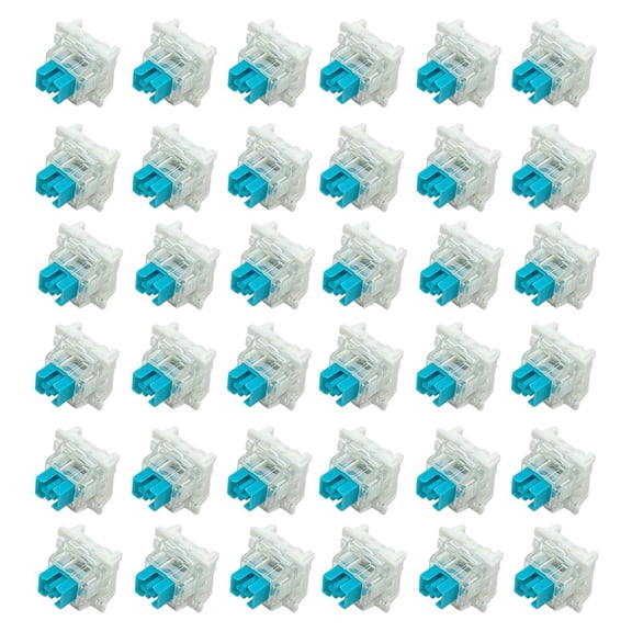 Mosiee 50 Pcs Tactile Keyboard Switches for Mx-Style Mechanical Keyboards 3-Pin Plate-Mounted Pre-Lubed Clear Housing Green