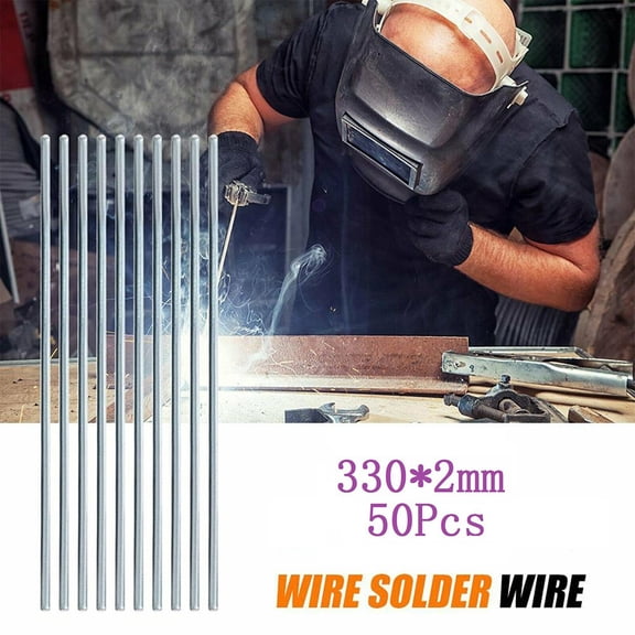 Mosiee 50Pcs 330*2mm Low Temperature Easy Melt Aluminum Welding Rods Weld Bars Cored Wire Rod Solder for Soldering Aluminum
