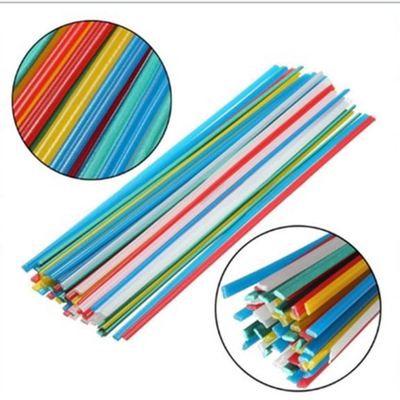 Mosiee 50Pcs Polypropylene Pp Welding Rods 2 Strands for Bumper Repair Color Mix White Black Yellow Red Blue Green 50cm