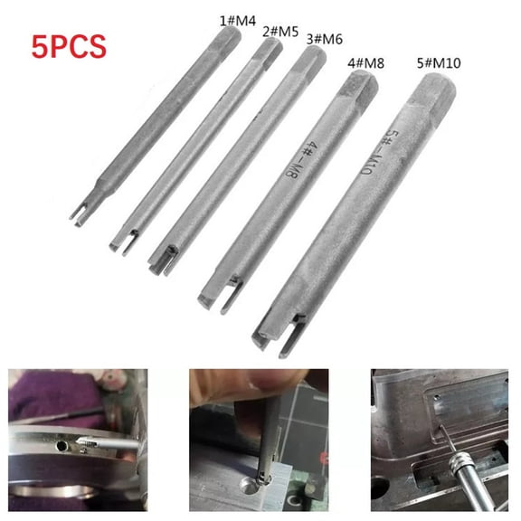 Mosiee 5X M 4-M10 Screw Tap Extractor Steel Broken Head Taps Remover Stripped Screw Tap Extractor Screw Remover Tools Drill Bit