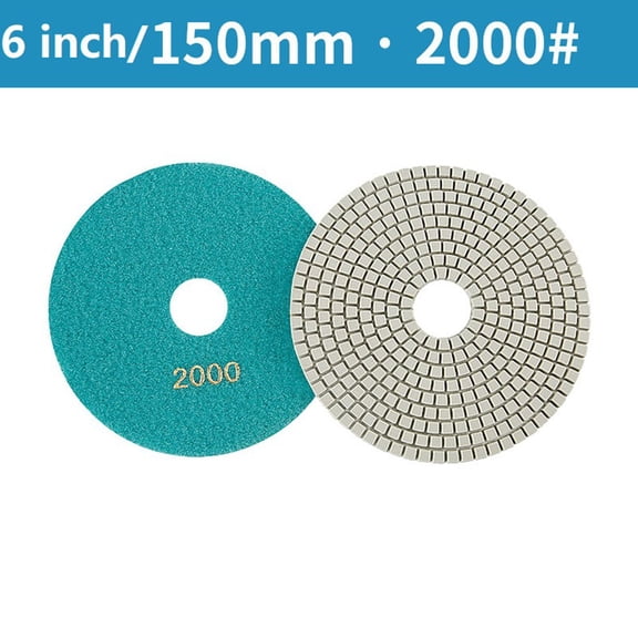 Mosiee 6 Inch 150 mm Wet/Dry Diamond Polishing Pads Flexible Granite Grinding Discs Grinding Granite Concrete Abrasive Grinding Tools 2000#