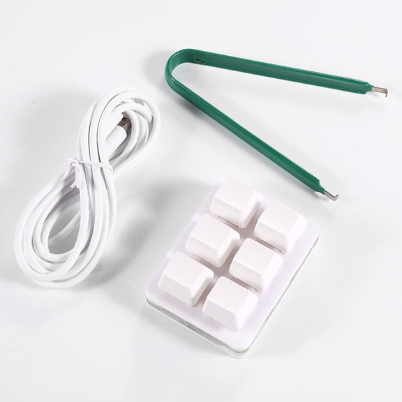 Mosiee 6 Key for Custom Mechanical Keyboard for Mini Usb Wired Programmable Shortcut Keys Rgb White