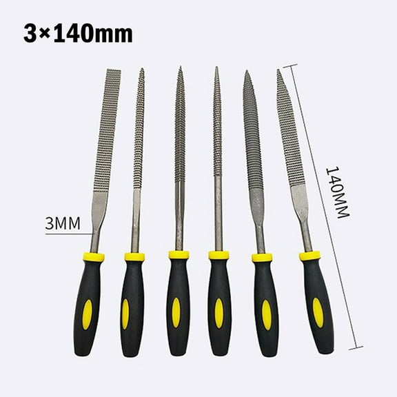 Mosiee 6Pcs Carbon Steel Rasp Needle File Wood Hand Tools Set Woodworking Grinding Steel Rasp Needle Filing Woodworking Hand File Tool 3×140mm
