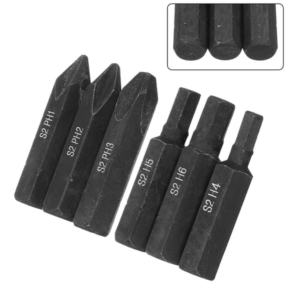 Mosiee 6Pcs Set Hex Shank Screwdriver Bits Set Ph1 Ph2 Ph3 H4 H5 H6 36mm for Hand Tools Screwdrivers Nutdrivers Accessory In Stock