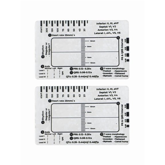 Mosiee 7 Step Ruler Interpretation Measurement Tool Transparent Caliper 2Pcs