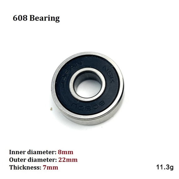 Mosiee 8*22*7mm 608 Bearing Miniature Ball Bearings Inner Diameter 8mm for Wood Tools Profile 608 2Rs Angle Grinder Accessories