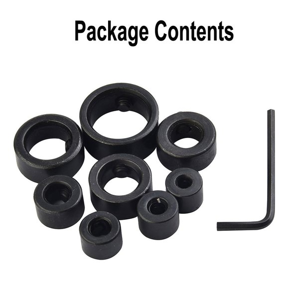 Mosiee 8Pcs/Set 3mm-16mm Woodworking Drill Locator Drill Bit Depth Stop Collars Ring Positioner Spacing Ring Locator Woodworking Tools