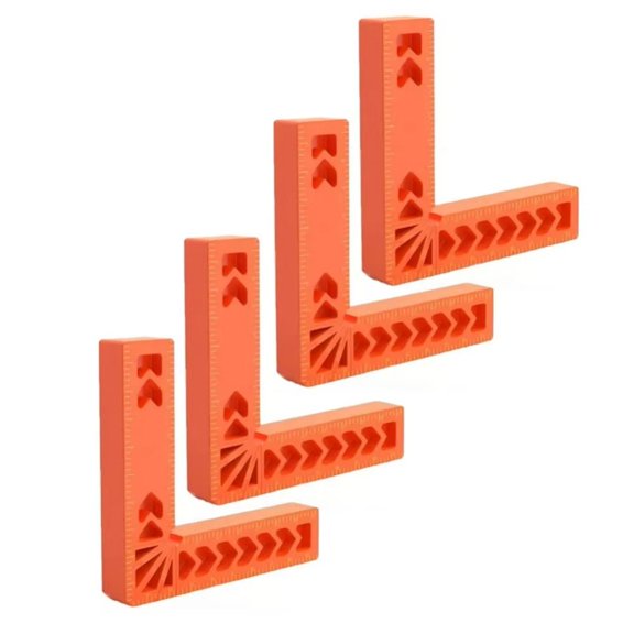 Mosiee 90 Degree Right Angle Positioning Tool 3 4 6 Inch Square Ruler 4Pcs Set
