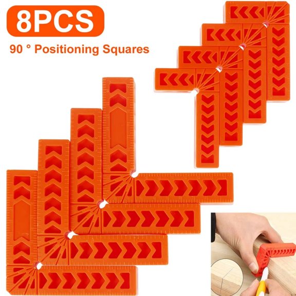 Mosiee 90 Degree Right Angle Positioning Tool 3 4 6 Inch Square Ruler 8Pcs Set