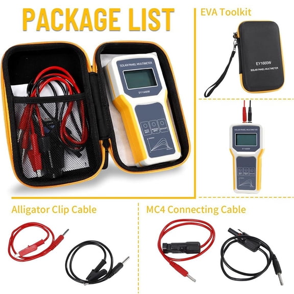 Mosiee Abs Solar-Panel Multimeter El400B/Ey800W/Ey1600W/Ey1800W Lcd Screen with Backlight Mppt Photovoltaic Panel Tester Multimeter Ey1600W