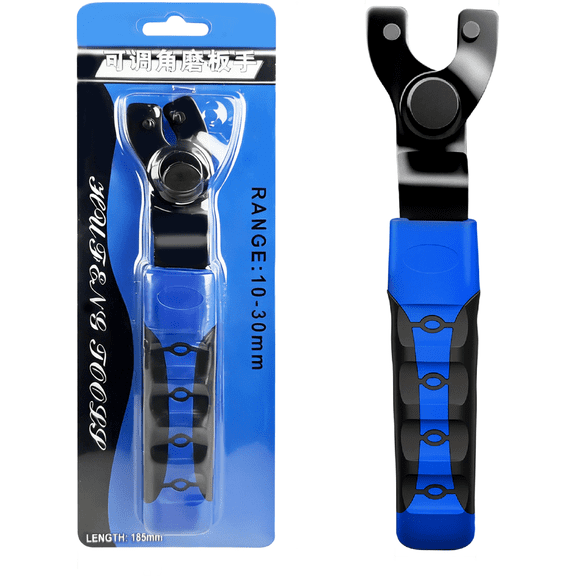 Mosiee Adjustable 2 Jaw Angle Grinder Wrench for Multi Function Socket Spanner for Grinding Blue