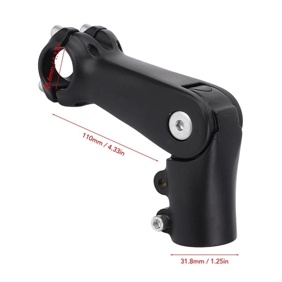 Mosiee Adjustable Bike Stem, 90 Degree Aluminum Alloy Bike Handlebar Risers Extender 110*31.8*28.6*45