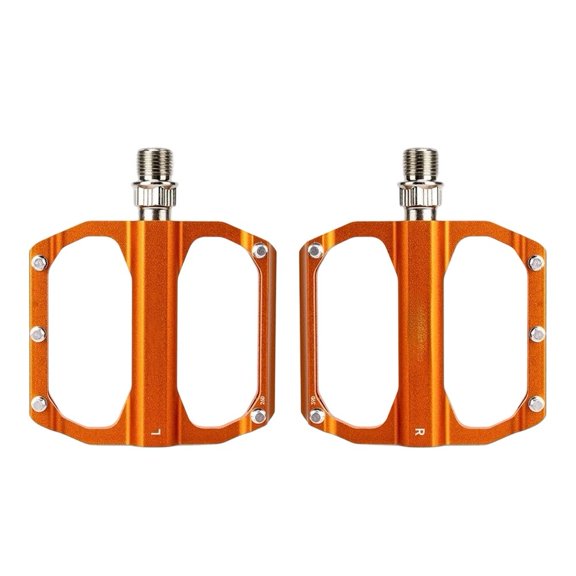Mosiee Aluminum Alloy Road Bicycle Pedals Anti-Slip Folding Small Cloth Bicycle Pedals Orange