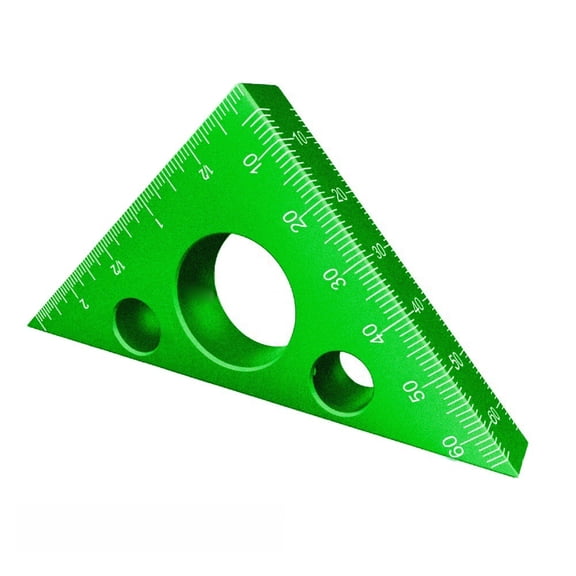 Mosiee Aluminum Alloy Triangle Ruler 45 Degree for Straight Edge Marking In Woodwork Green