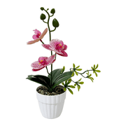 Mosiee Artificial Phalaenopsis Orchid Potted Plants with Pebbles-Perfect for Home Decor E