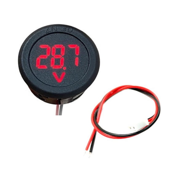 Mosiee Automotive Voltmeter Dc 4-100V Digital Round Led Display Red Blue Green Red