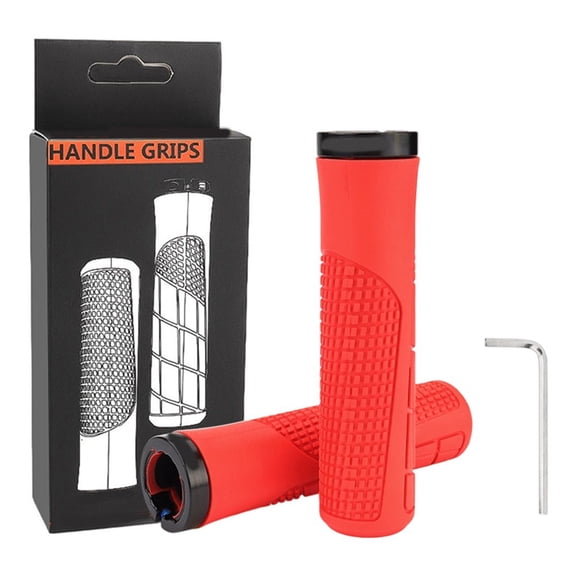 Mosiee Bicycles Handlebar Grips, Aluminum Lock-On Ergonomic Bike Grips Red