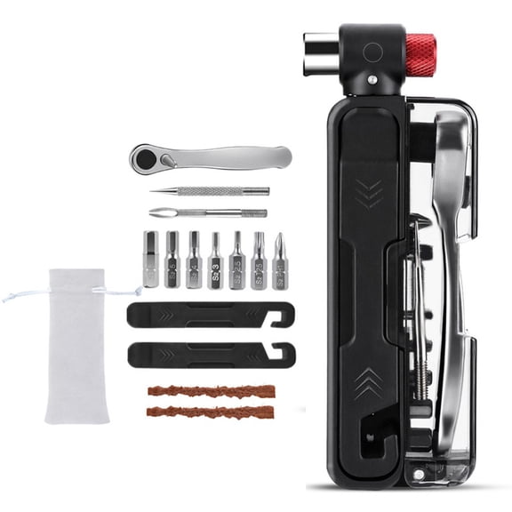 Mosiee Bike Repair Tool Kit for Multi-Functional Internal Hexagon Set Inflate Tool with Inflate Nozzle