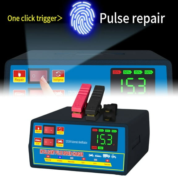 Mosiee Car Battery Charger Automatic Motor Battery Charger Intelligent Repairing 12-24V