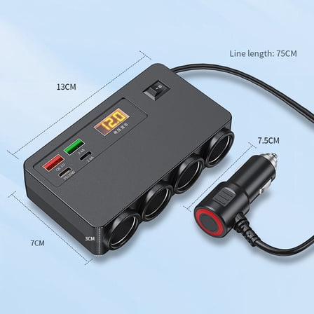 Mosiee Car Converter 12V/24V 220V 4 Hole Ports Portable Automotive Charger Inverter