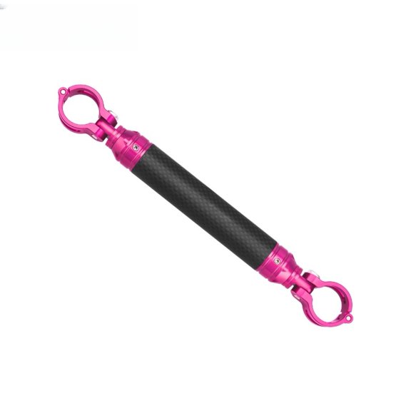 Mosiee Carbon Fiber Telescopic Handlebar Extender for Brompton Bikes with Secure Screw Lock 17.5 11.5 9.5cm Aluminum End Rose Red